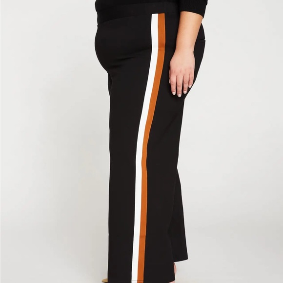 Universal Standard 2X wide-leg ponte pant with white and ochre stripe - NWT - Picture 2 of 7